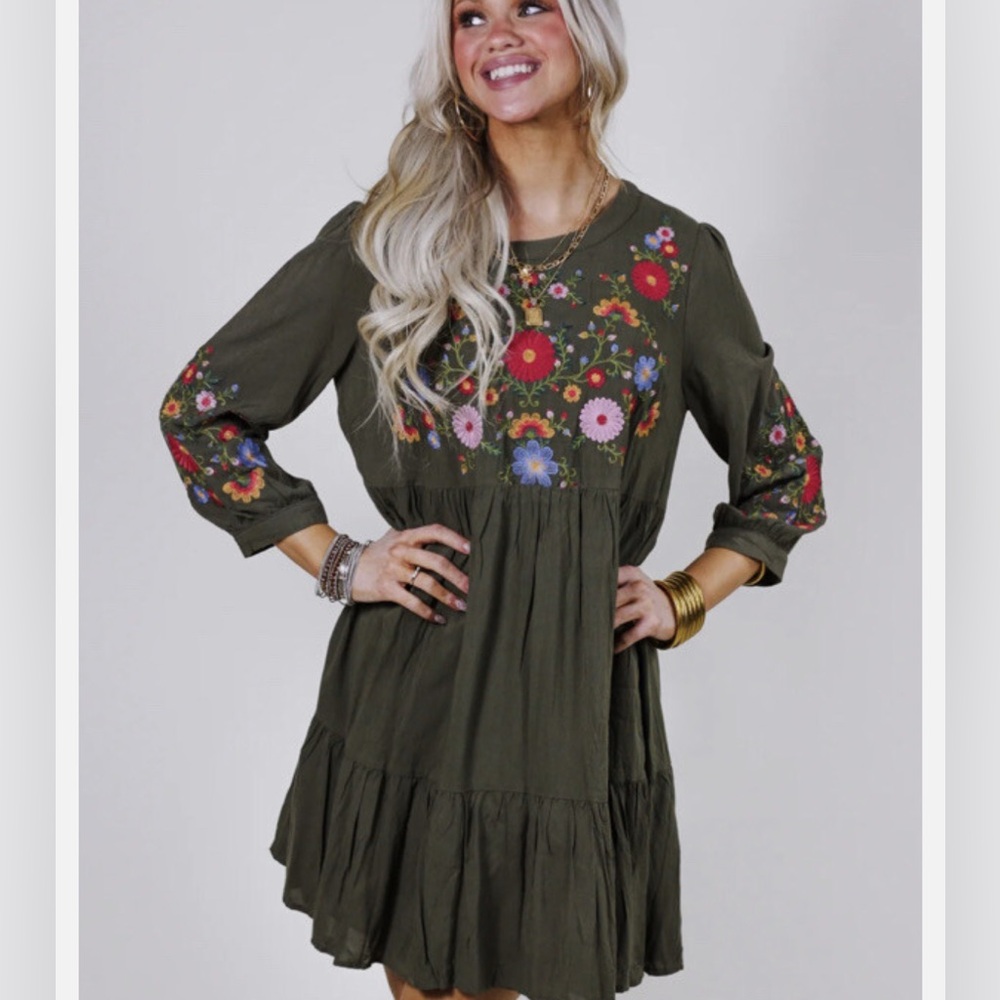 Boho Embroidered Dress